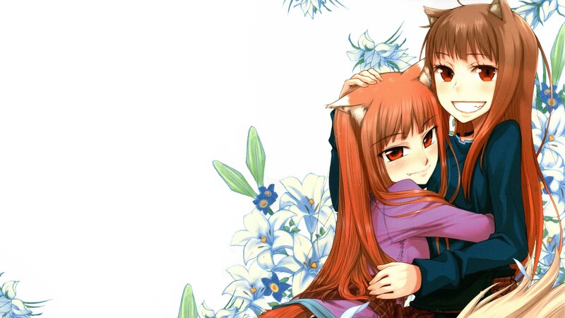 Two Girls with Cat Ears — White, Happy