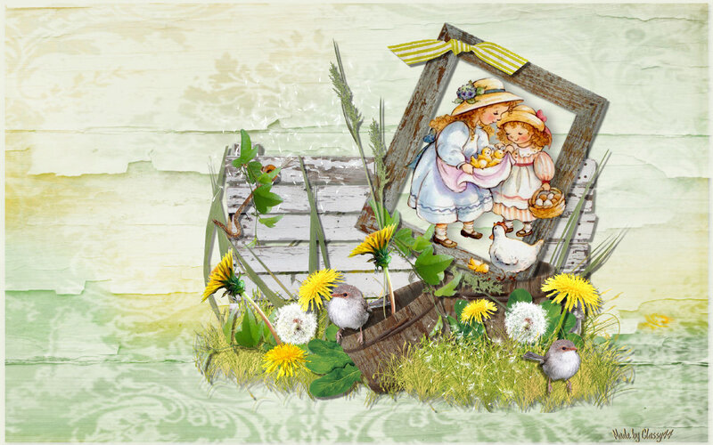 Two Girls with Chicks
