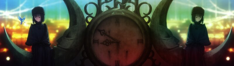 Two Girls with Clock