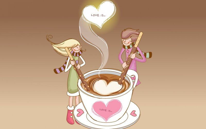 Two Girls with Coffee Cup