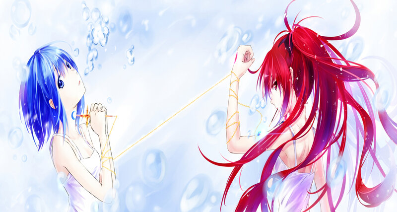 Two Girls with Colored Hair
