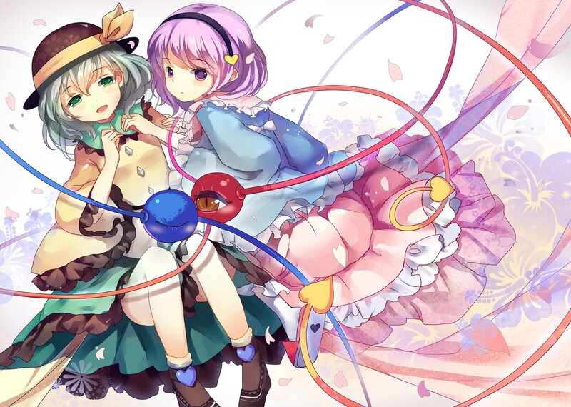 Two girls with colorful ribbons