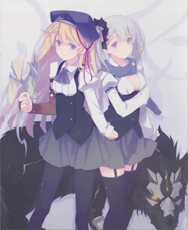 Two Girls with Creatures — White