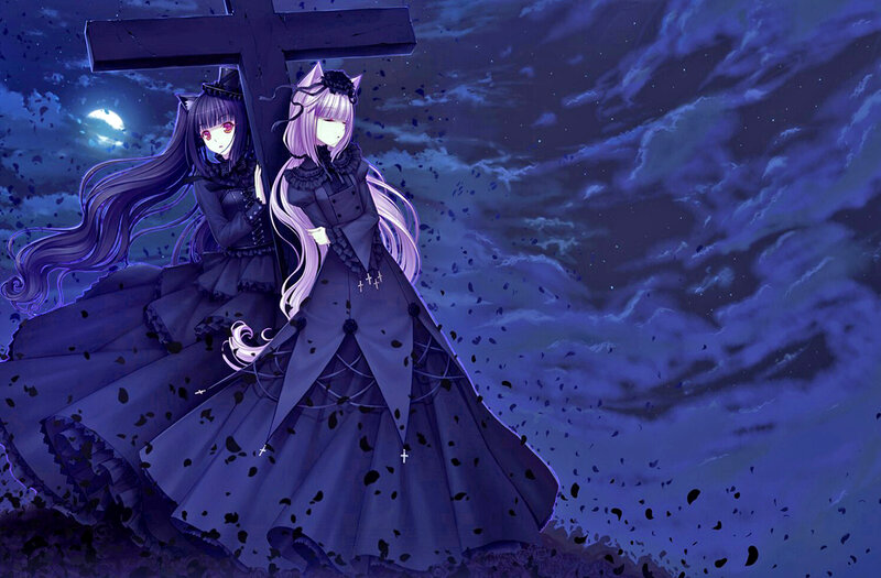 Two Girls with Crosses