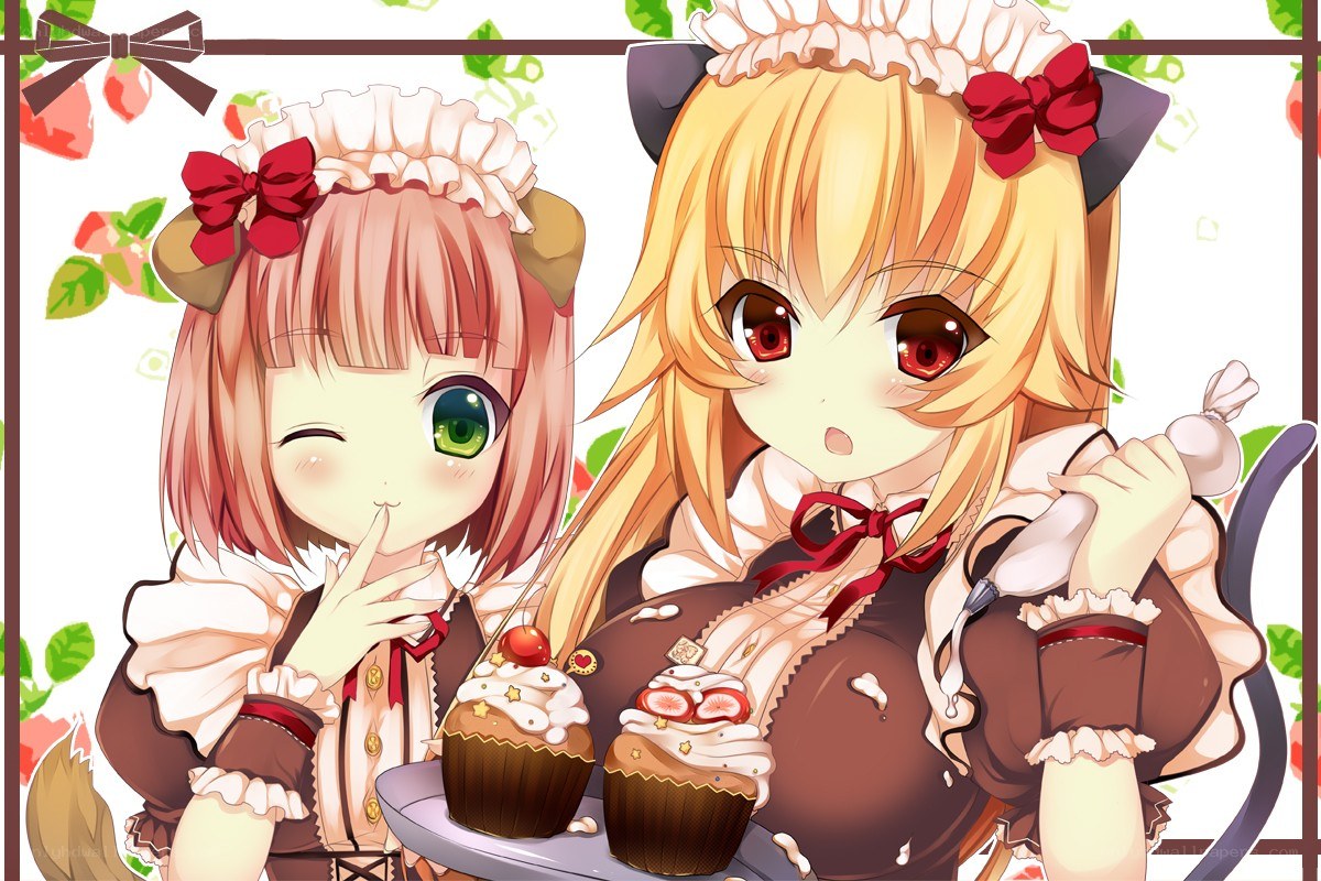 Two girls with cupcakes