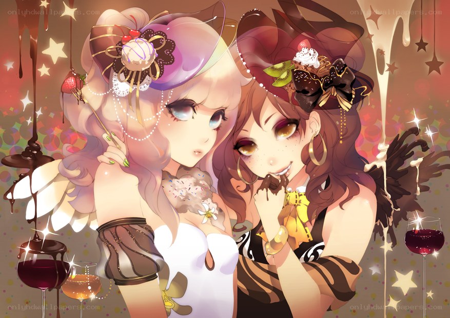 two girls with desserts