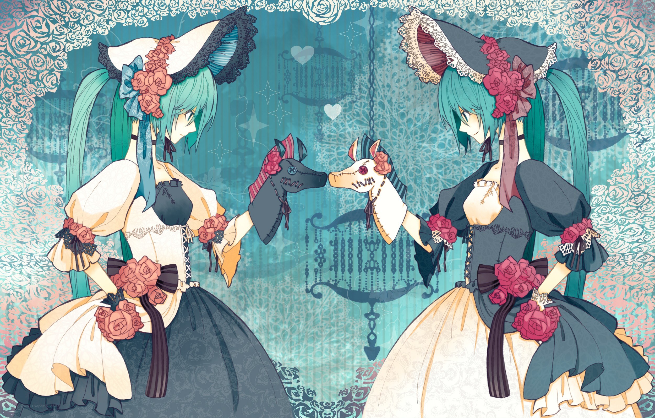 Two girls with dolls