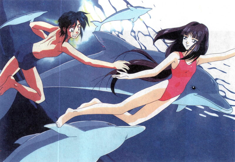 Two Girls with Dolphins