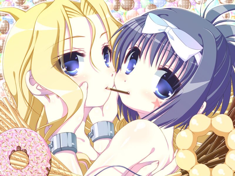 two girls with donuts