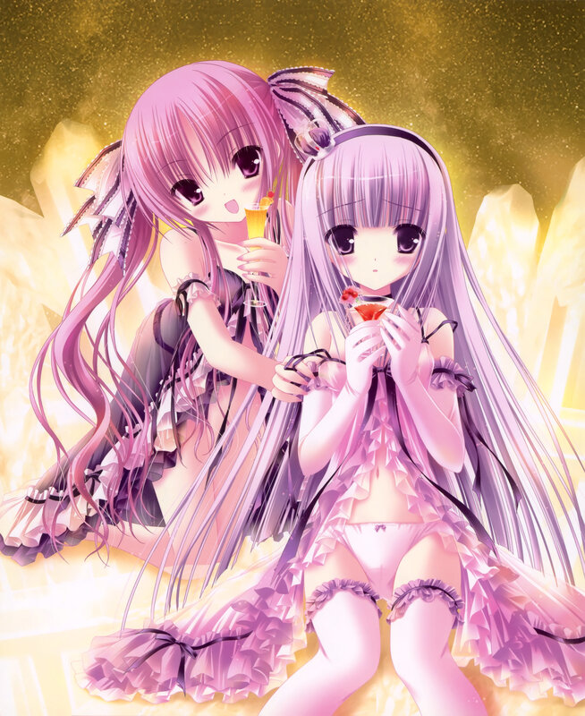 Two girls with drinks