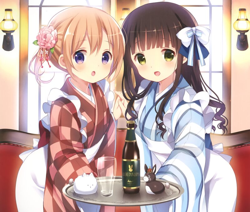 Two Girls with Drinks — Blue