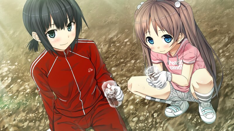 Two girls with drinks