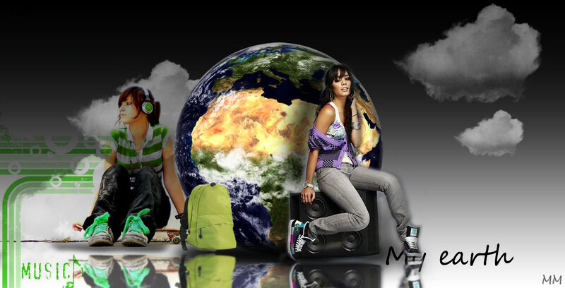 Two Girls with Earth