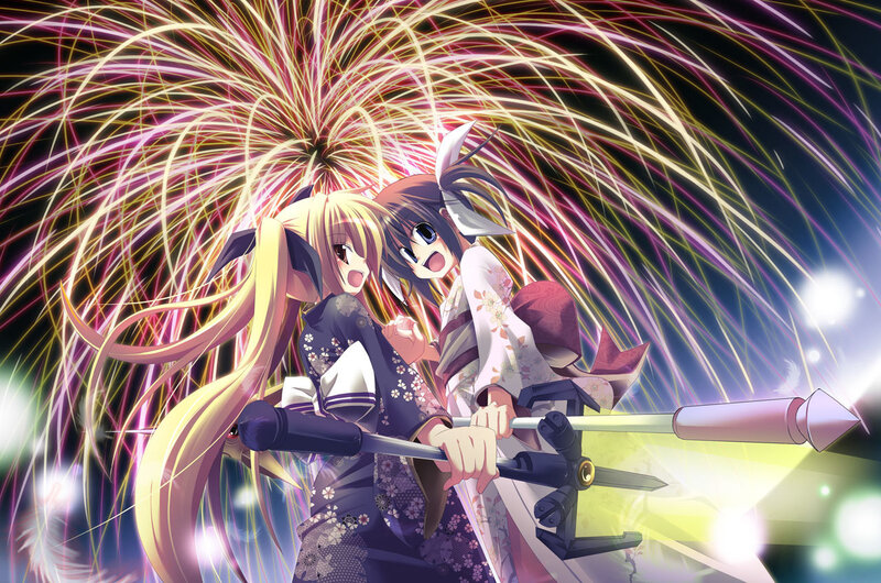 Two Girls with Fireworks