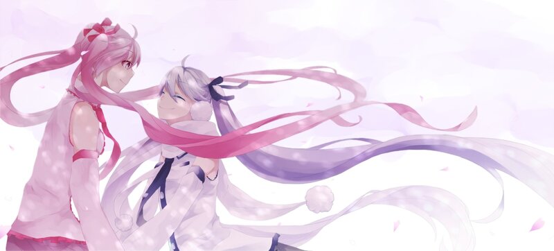 Two girls with flowing ribbons