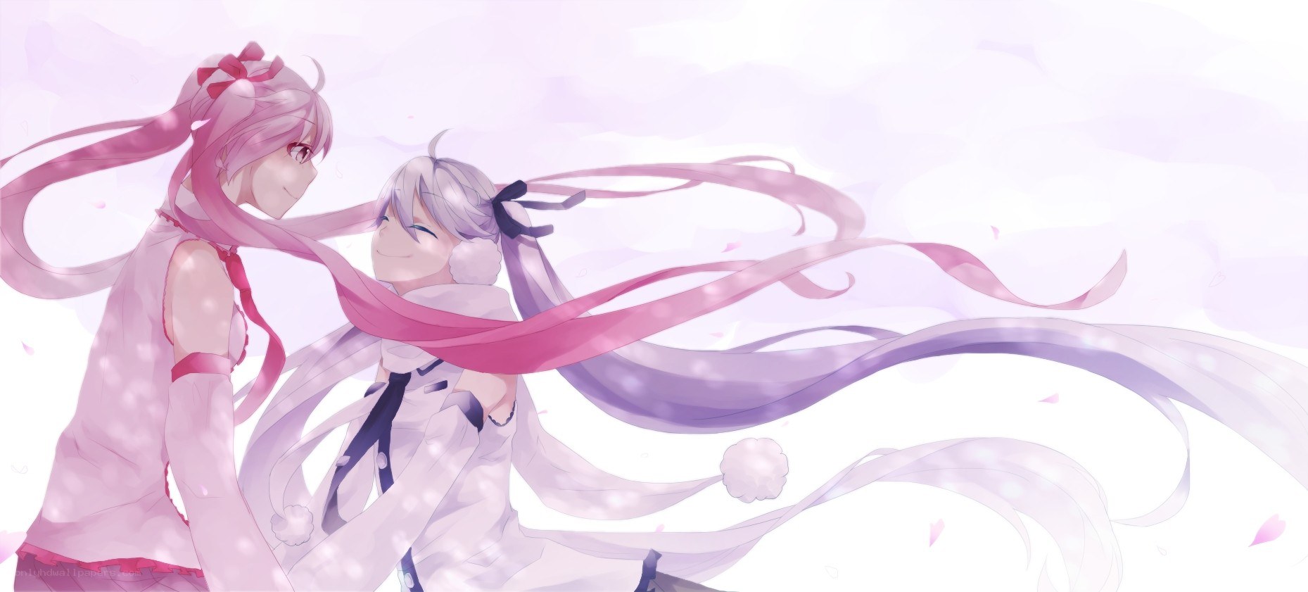 Two girls with flowing ribbons