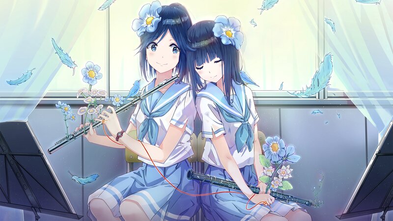 Two Girls with Flutes
