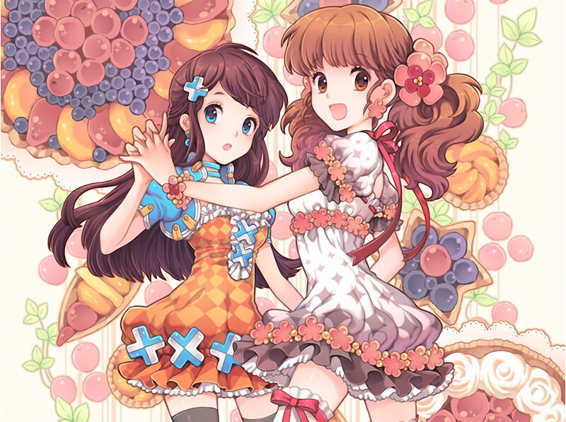 Two girls with fruit theme