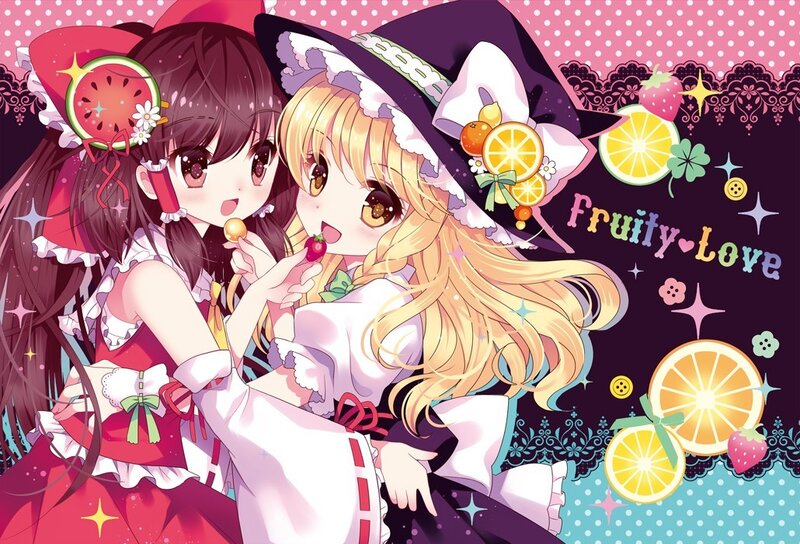 Two girls with fruit-themed hats
