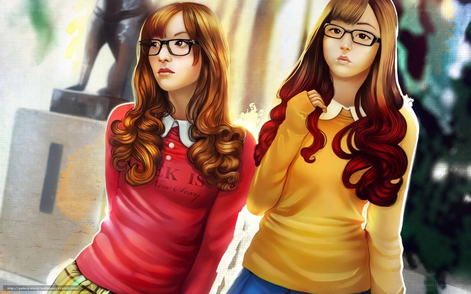 two girls with glasses