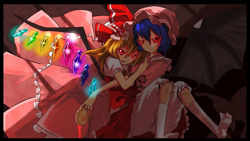 Two Girls with Glowing Eyes