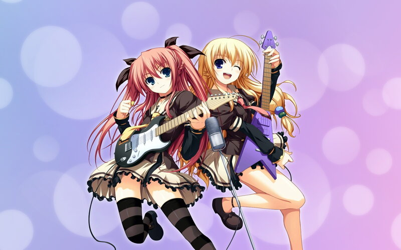 Two Girls with Guitars — Purple
