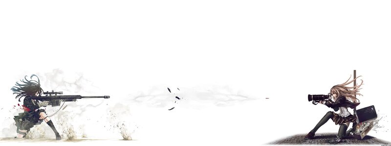 Two Girls with Guns — White, Dramatic