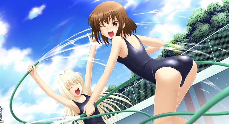 Two Girls with Hose