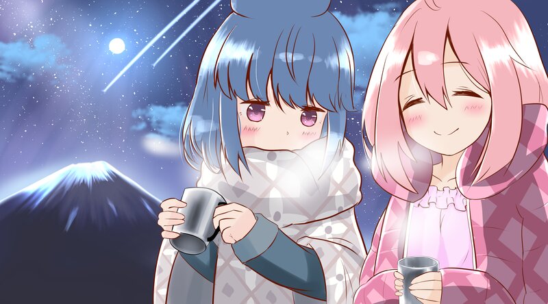Two Girls with Hot Drinks