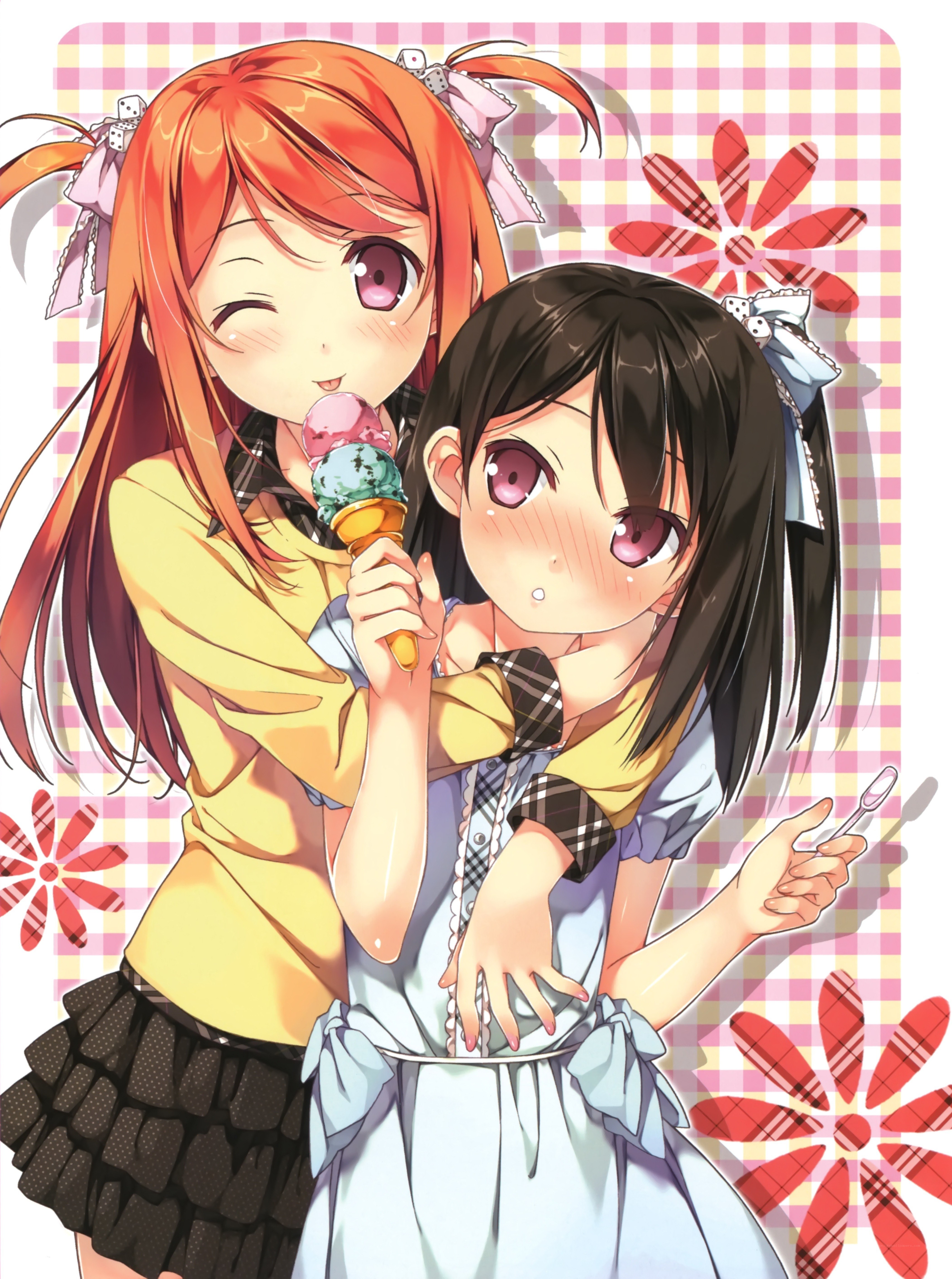Two girls with ice cream