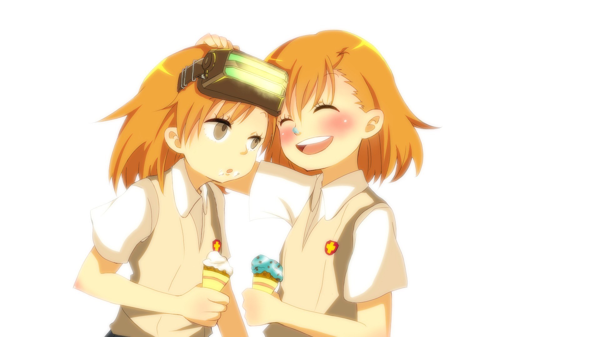 Two girls with ice cream