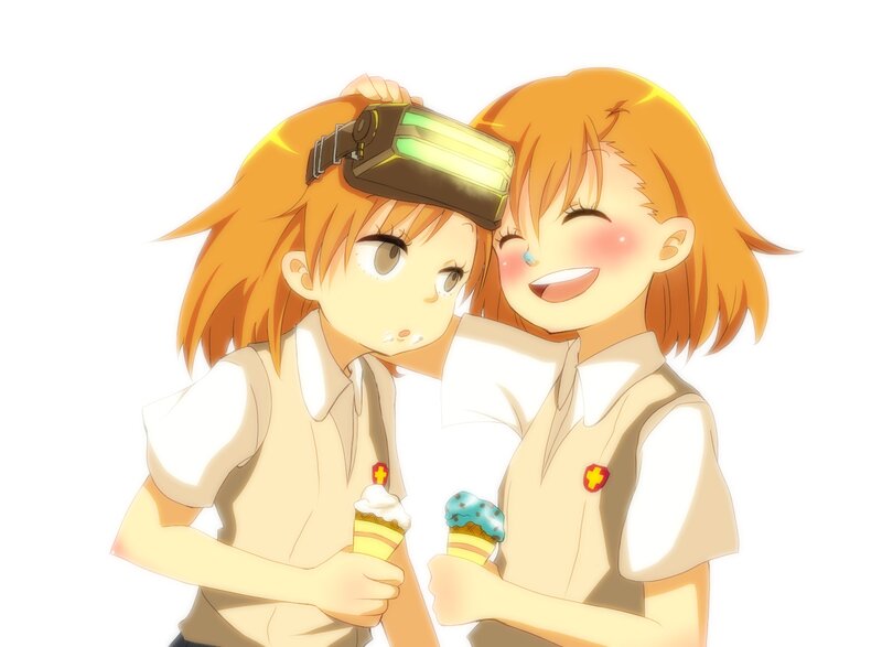 Two Girls with Ice Cream — Orange