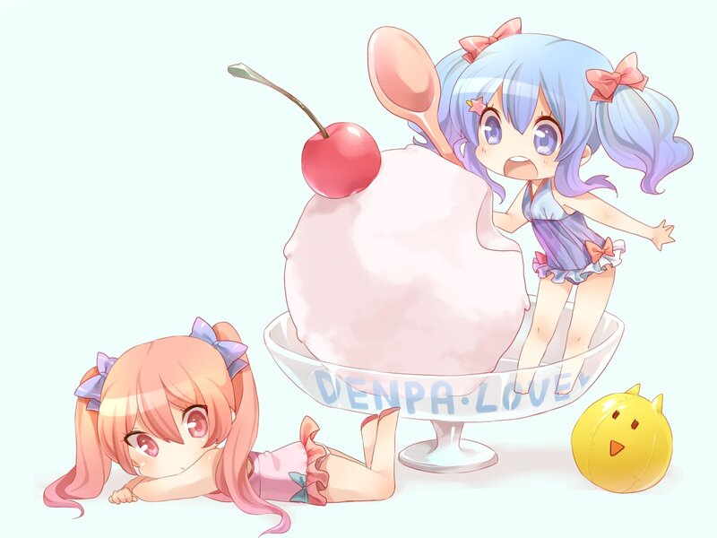 Two Girls with Ice Cream — Pink
