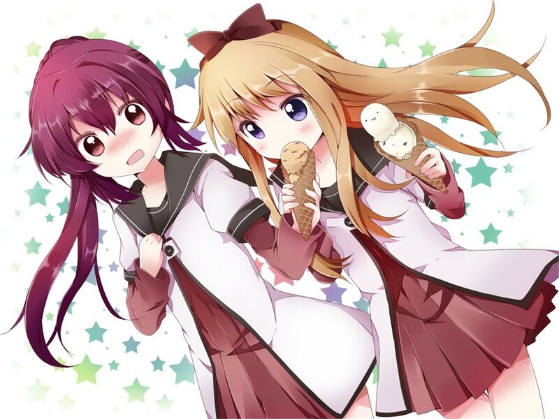 Two girls with ice cream