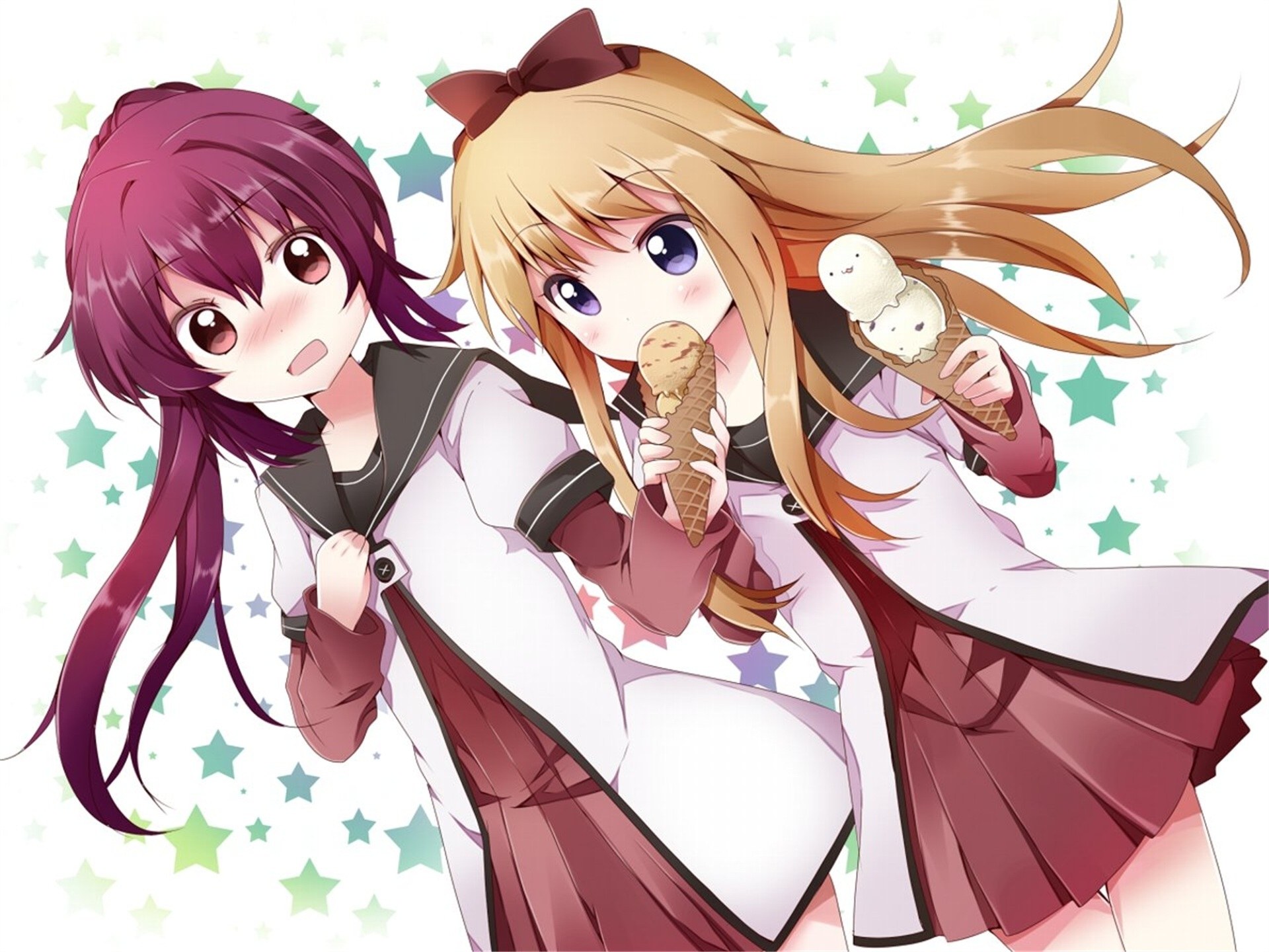 Two girls with ice cream