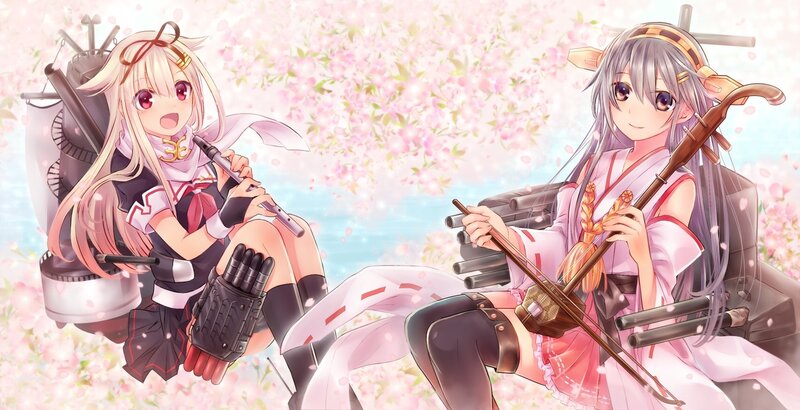 Two Girls with Instruments — Pink, Serene