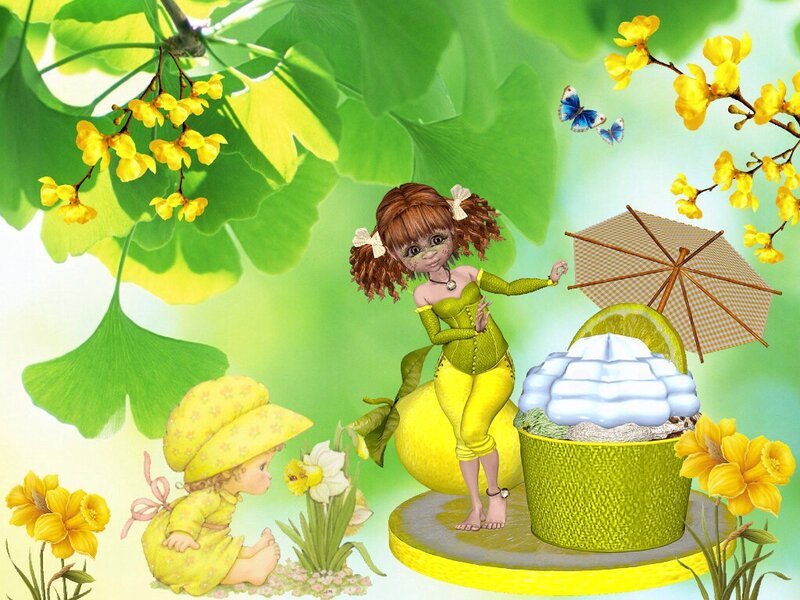 Two Girls with Lemon