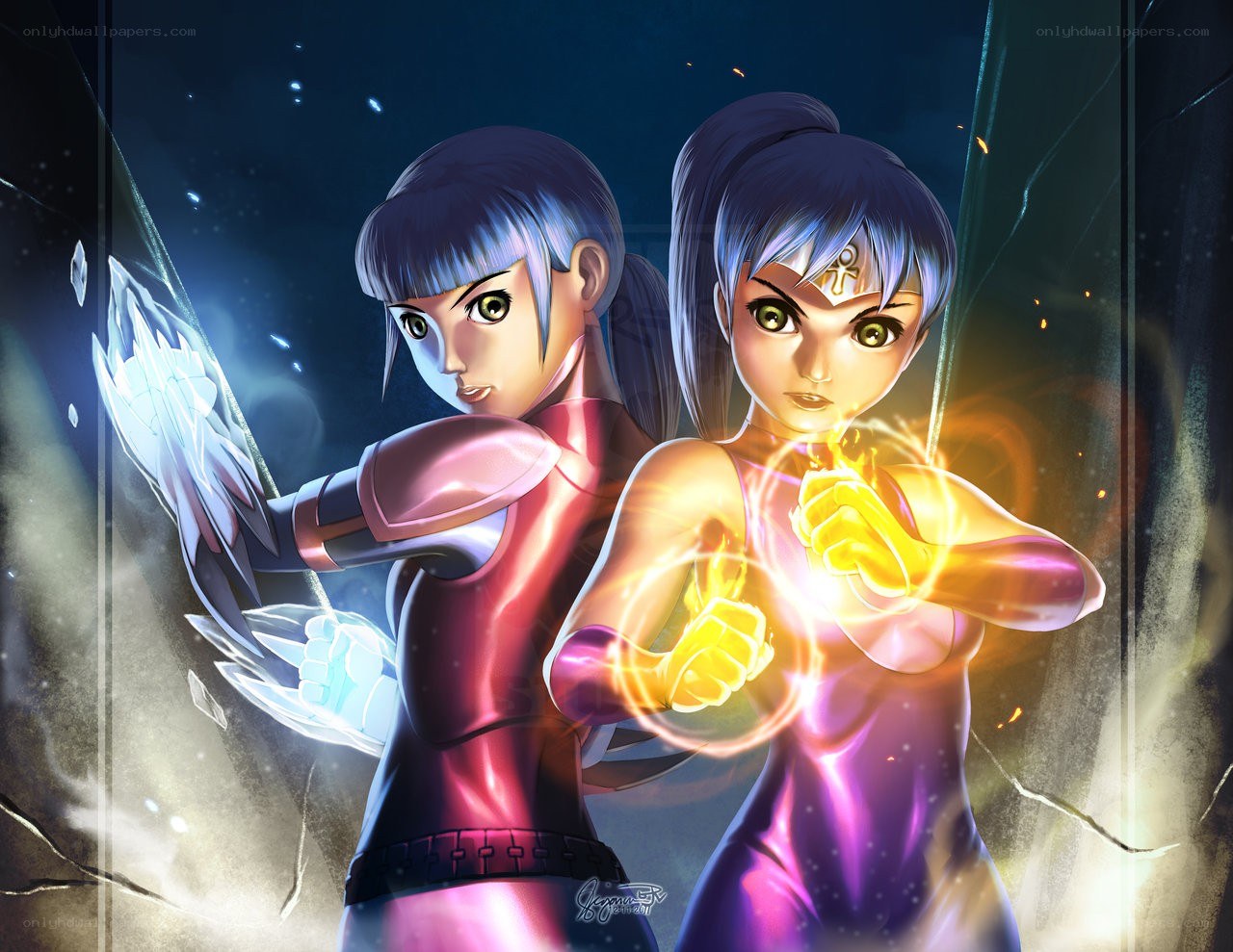 Two girls with magical powers