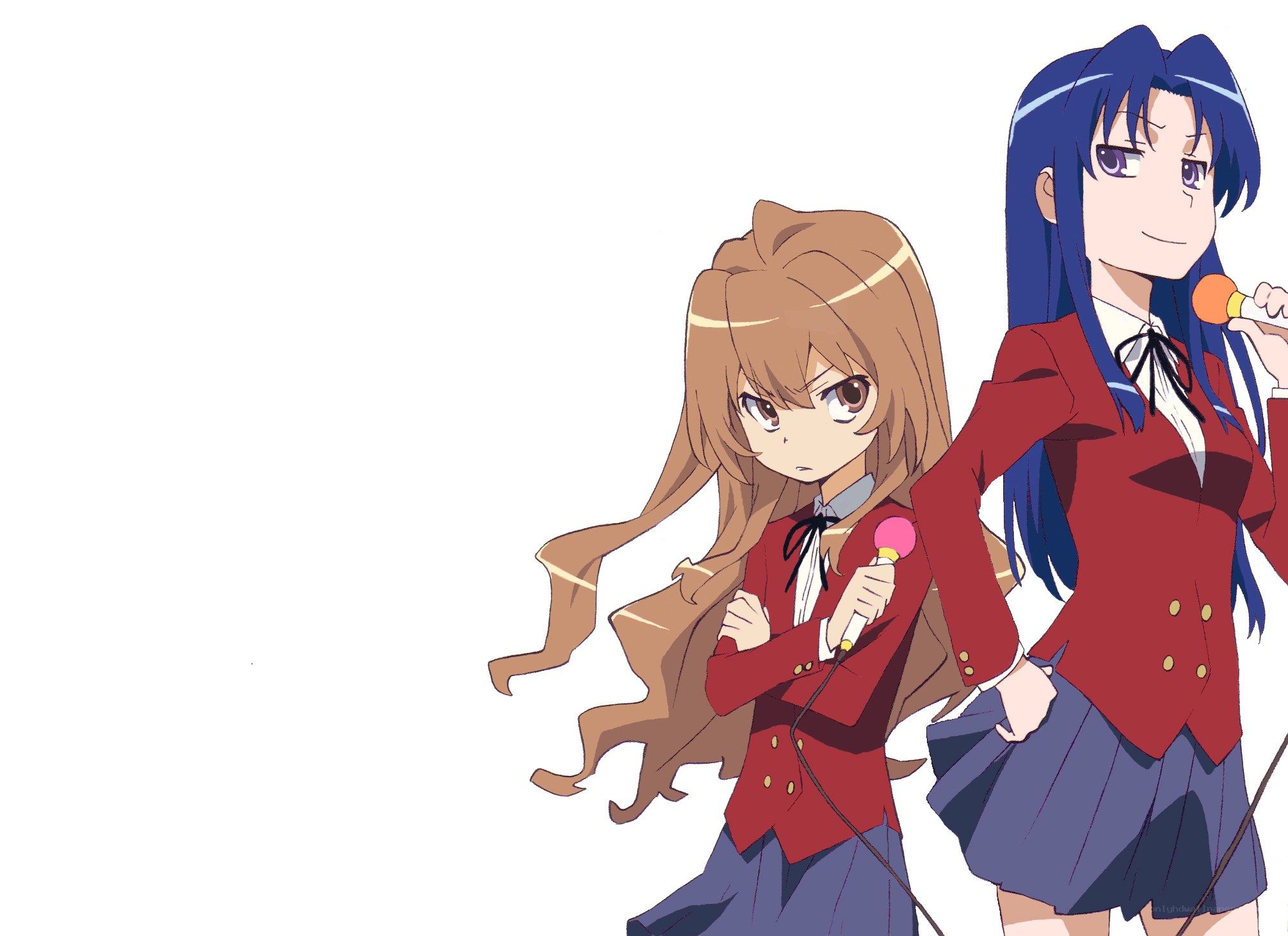 two girls with microphones