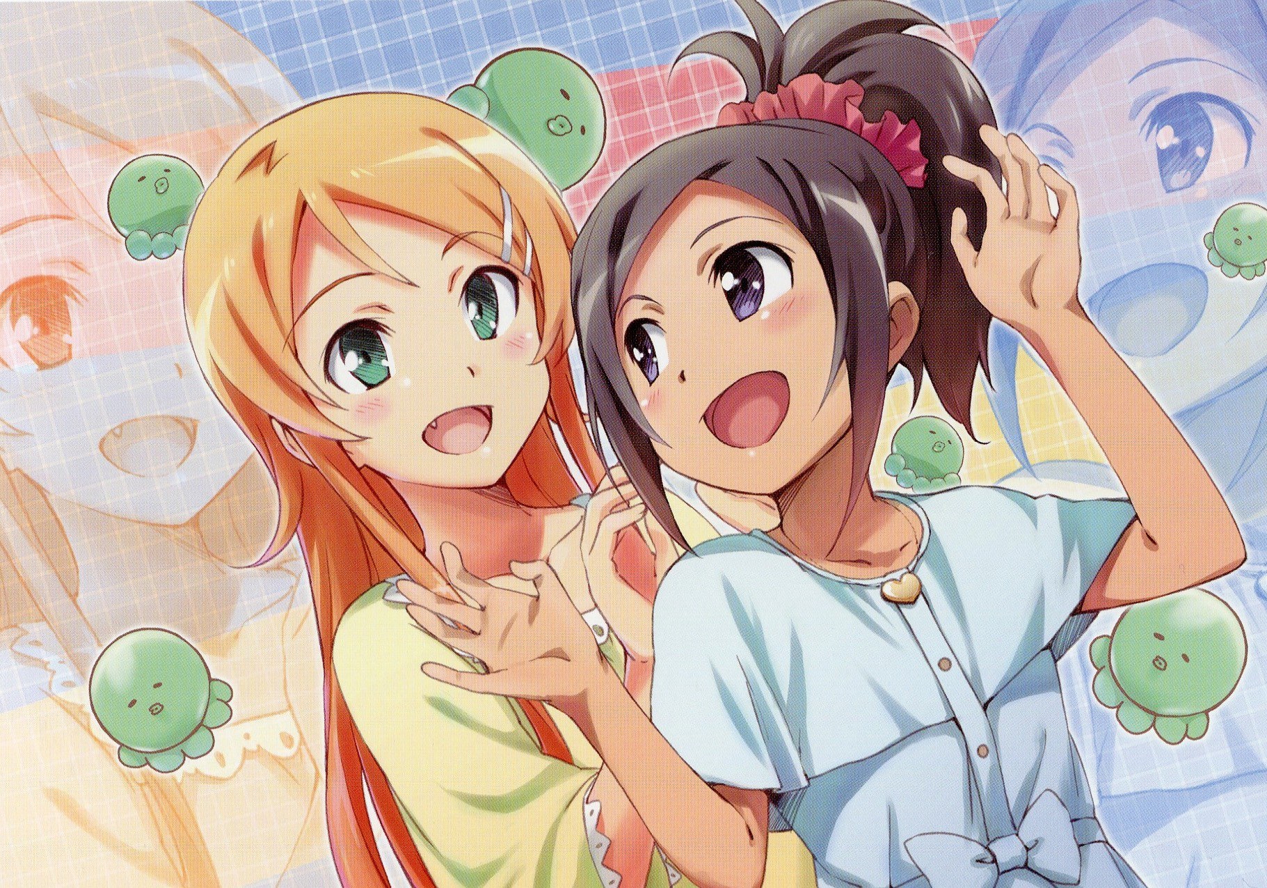 Two girls with octopus plushies