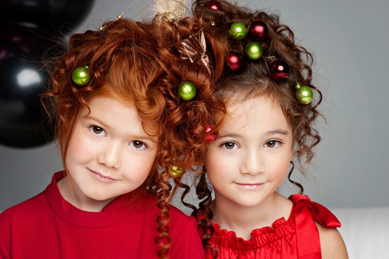Two Girls with Ornaments