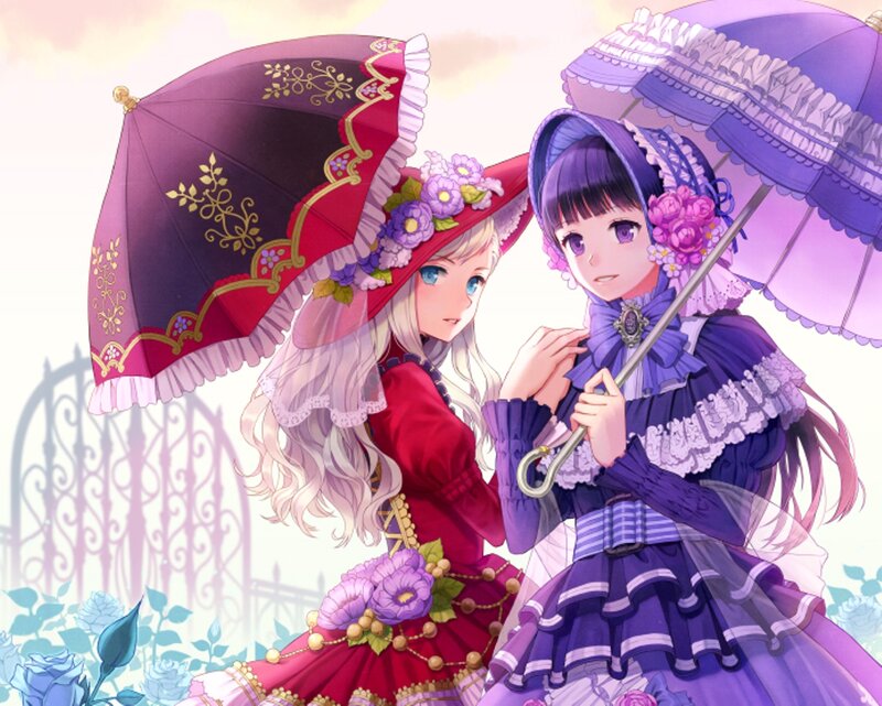 Two Girls with Parasols