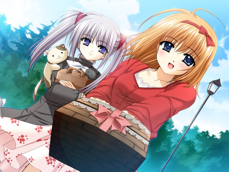 Two Girls with Picnic Basket