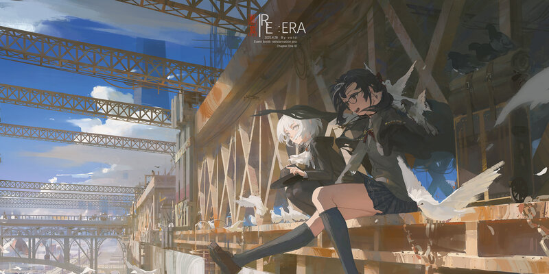 Two Girls with Pigeons
