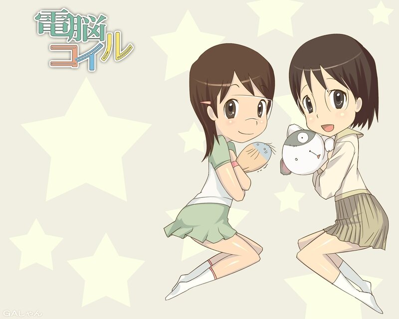 Two girls with plush toys