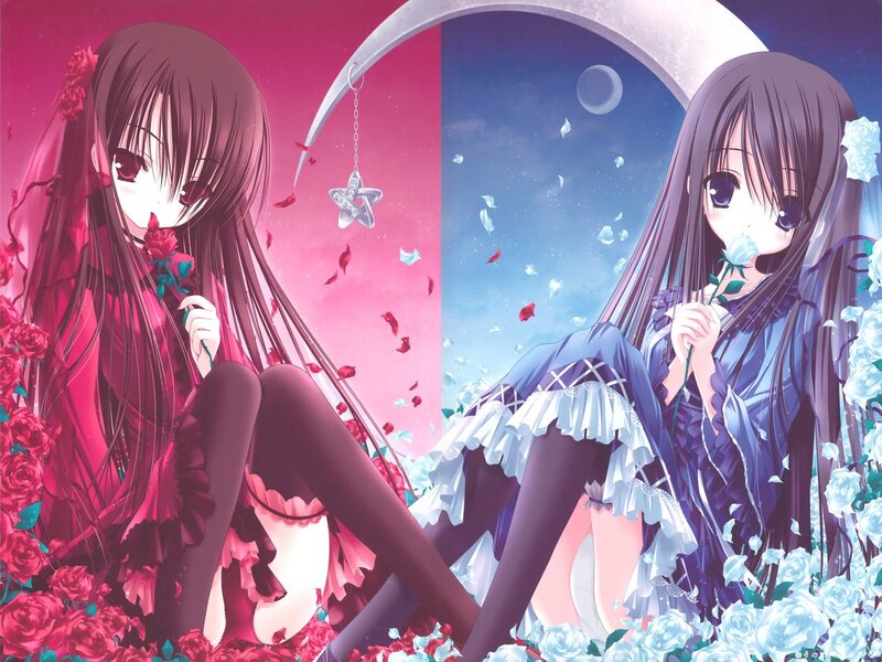 Two Girls with Roses — Pink