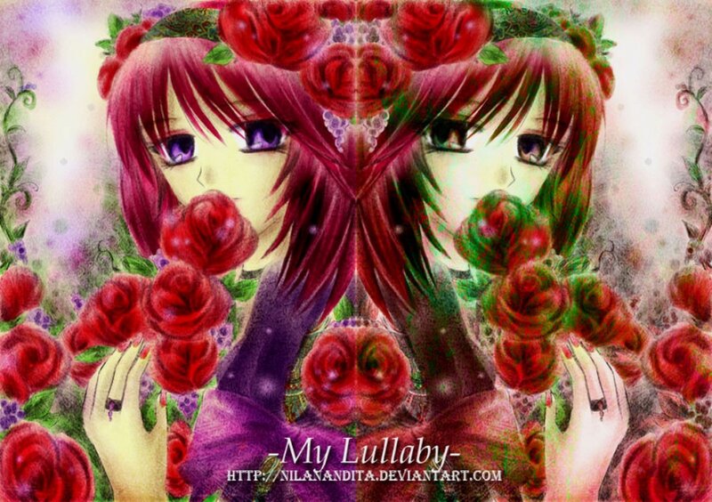 Two Girls with Roses — Red