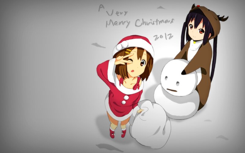 Two Girls with Snowman — Gray