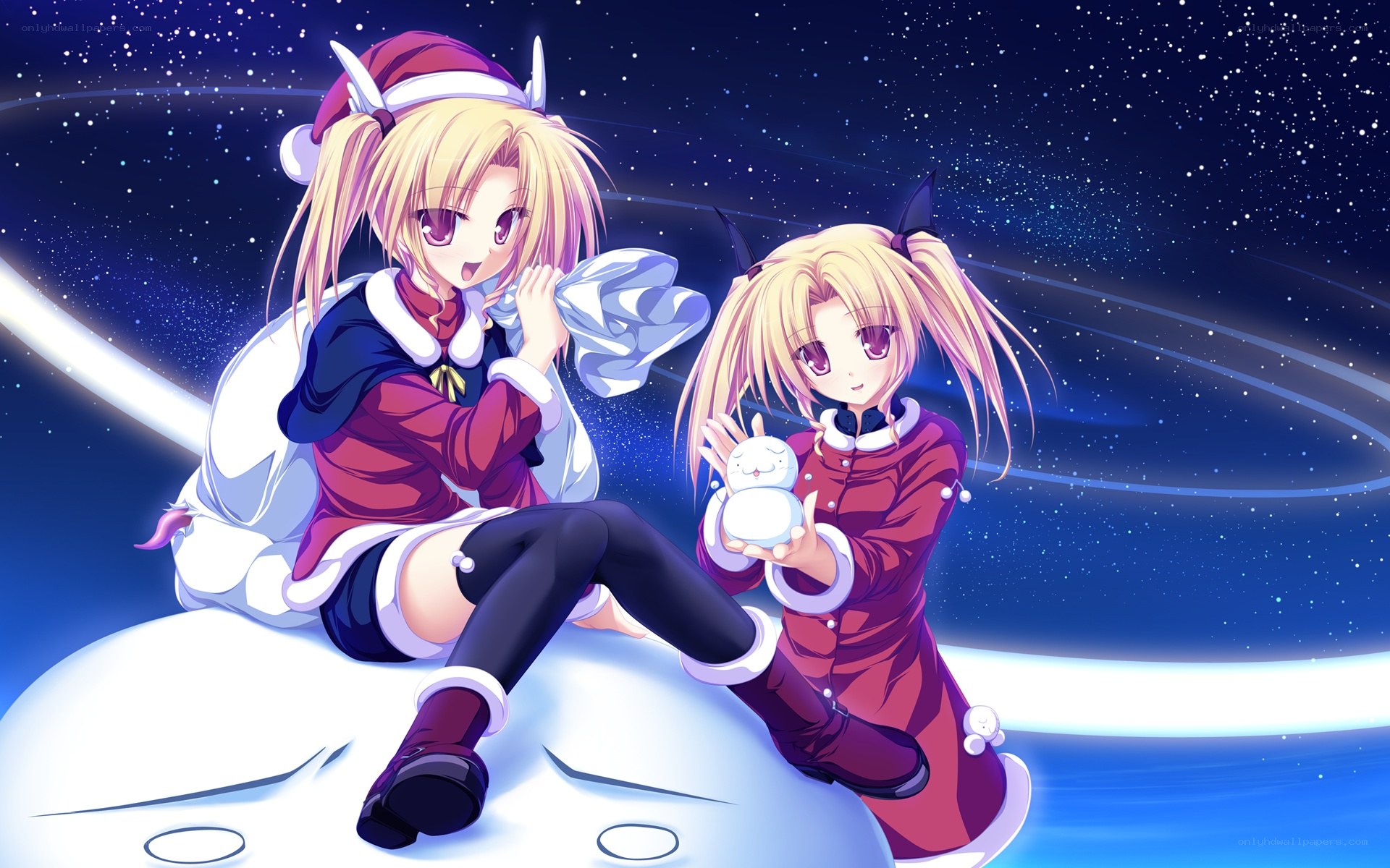 two girls with snowman