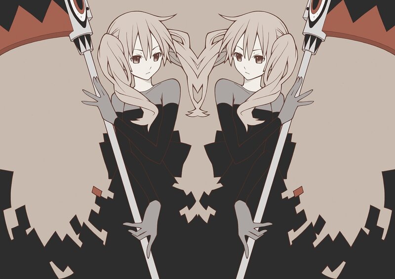two girls with staffs